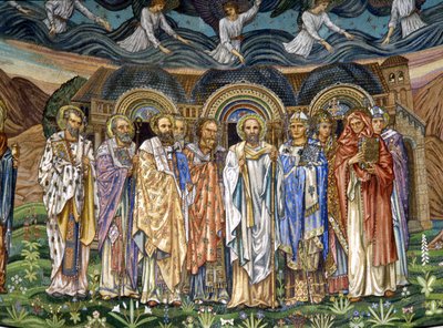 The Five Fathers of the Eastern Church with the Five Fathers of the Western Church by Edward Burne Jones